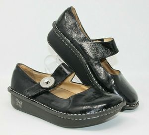 Alegria 38 Paloma Black Mary Jane Leather Shoes
